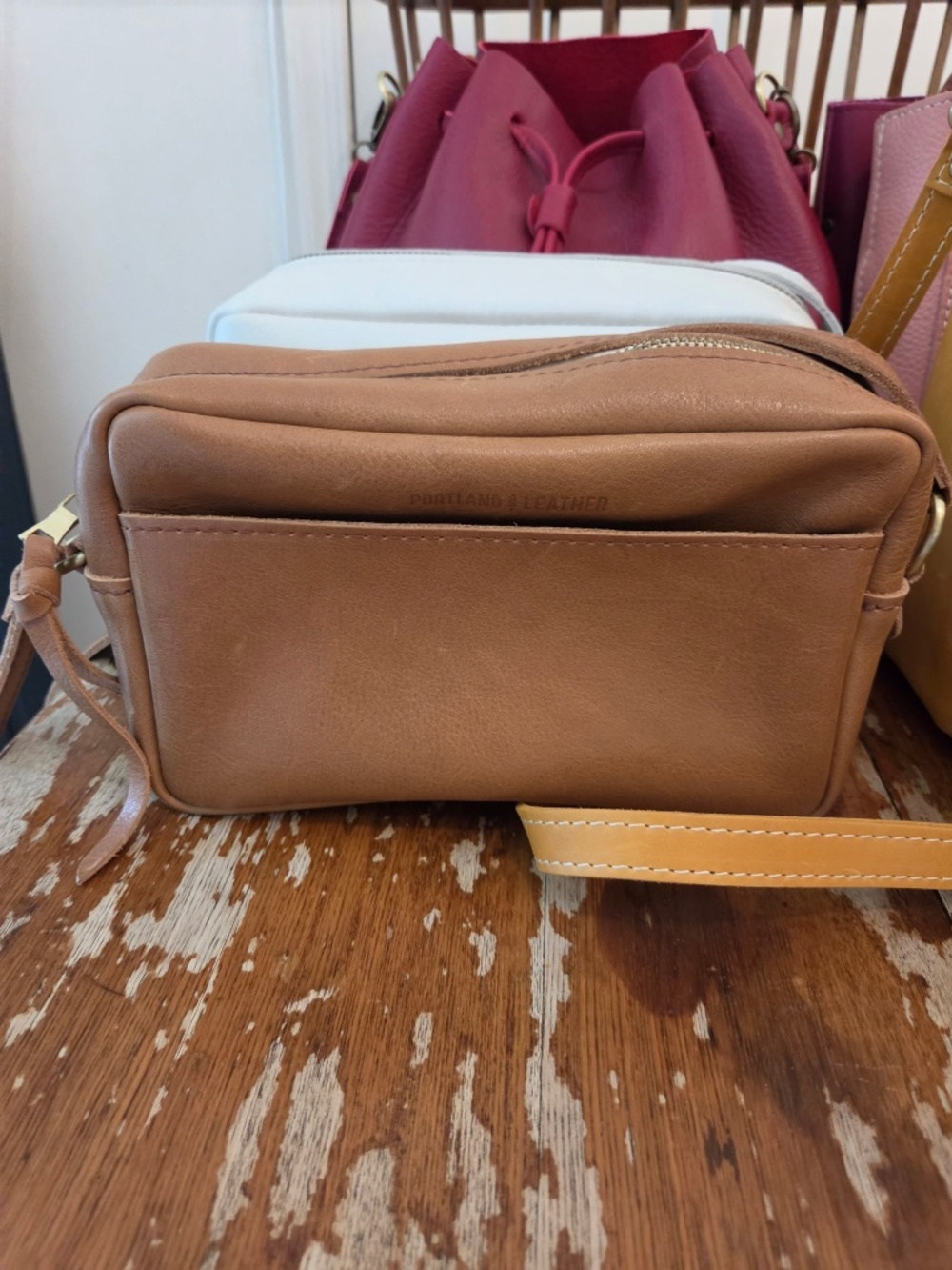 Portland Leather Camera Bag (Shortbread)